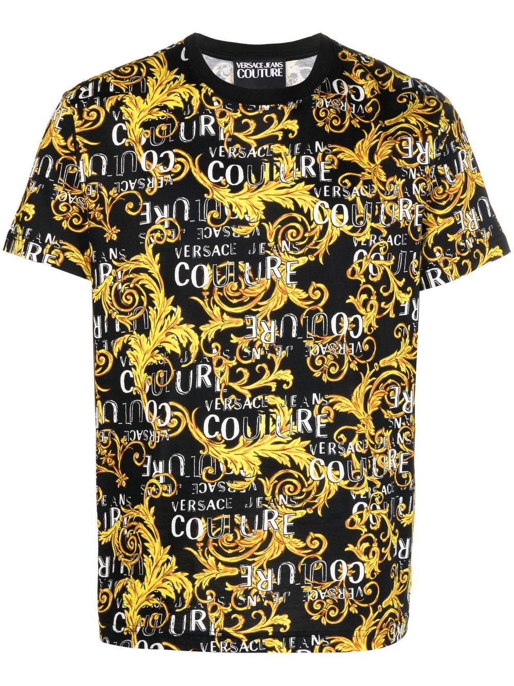 Versace Jeans Couture Baroque-print T-shirt in Yellow for Men | Lyst