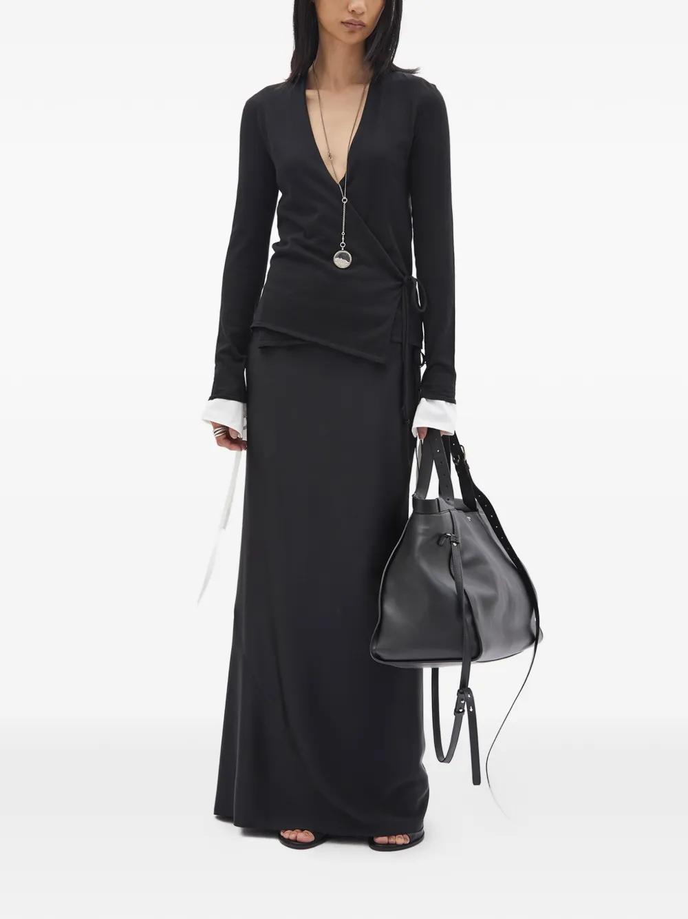 Ann Demeulemeester V-Neck Cardigan in Black | Lyst