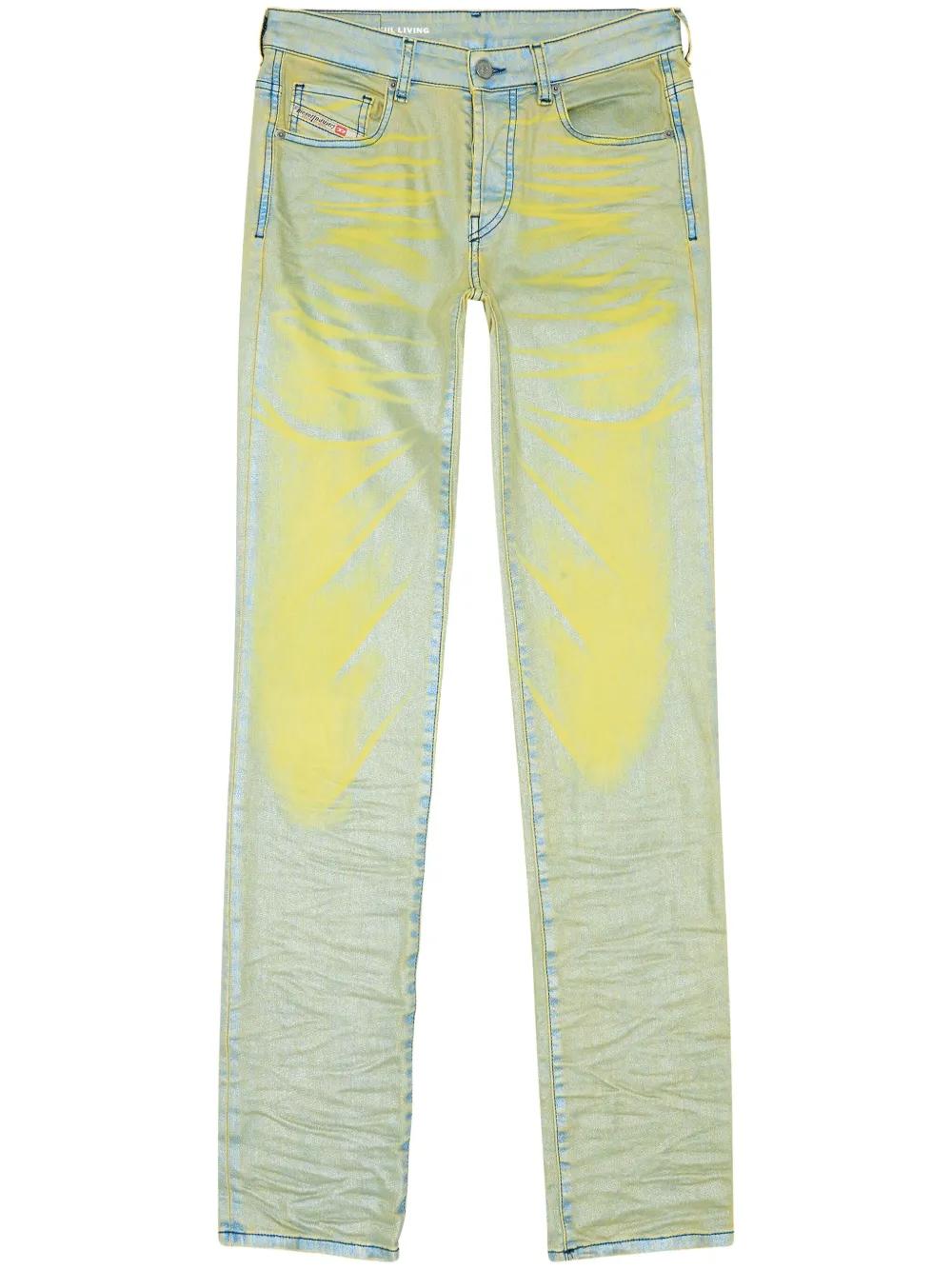 DIESEL 1989 D-Mine Straight Leg Jeans in Yellow Lyst UK