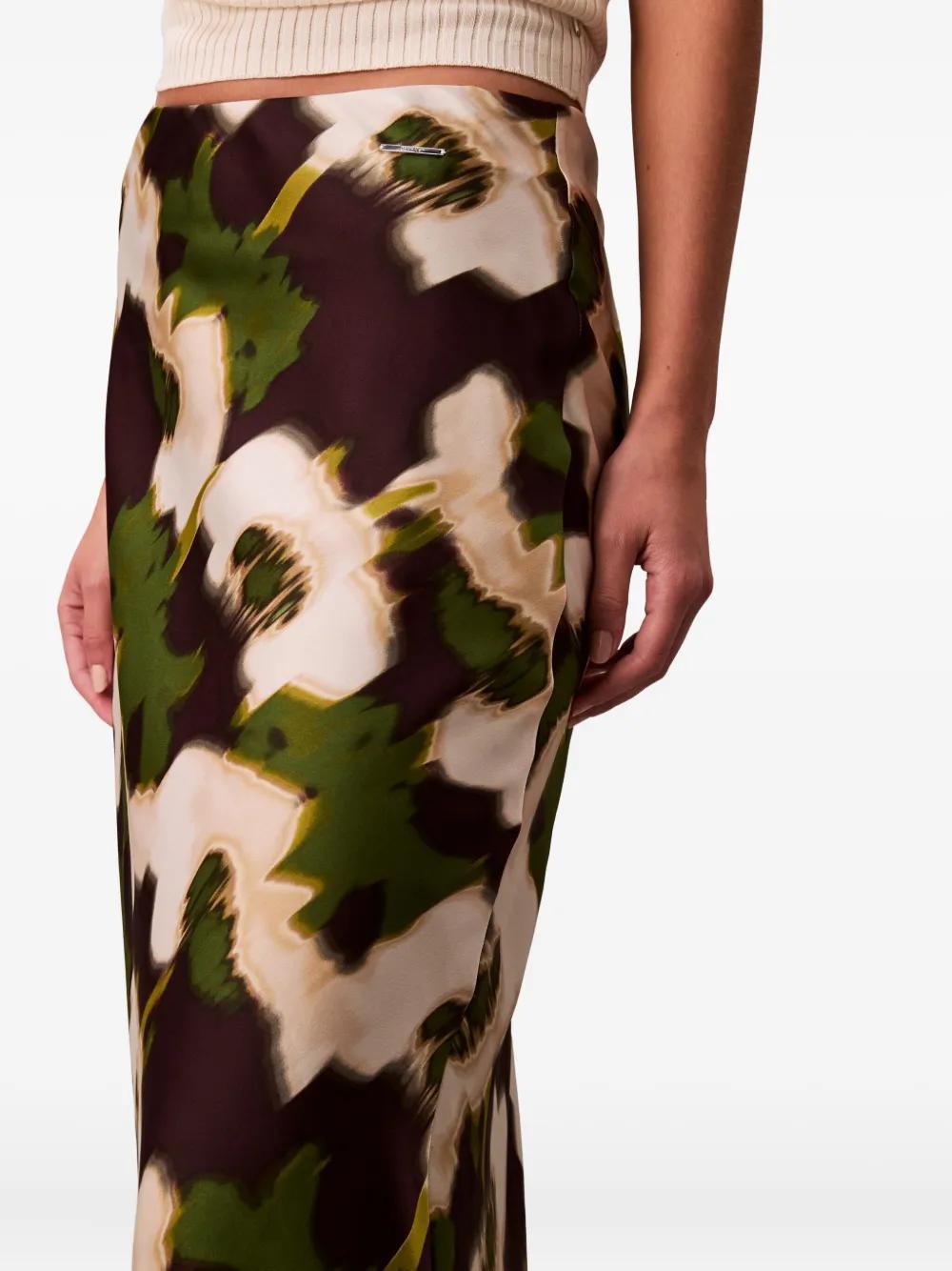 Calvin Klein Floral-Print Midi Skirt in Green Lyst UK