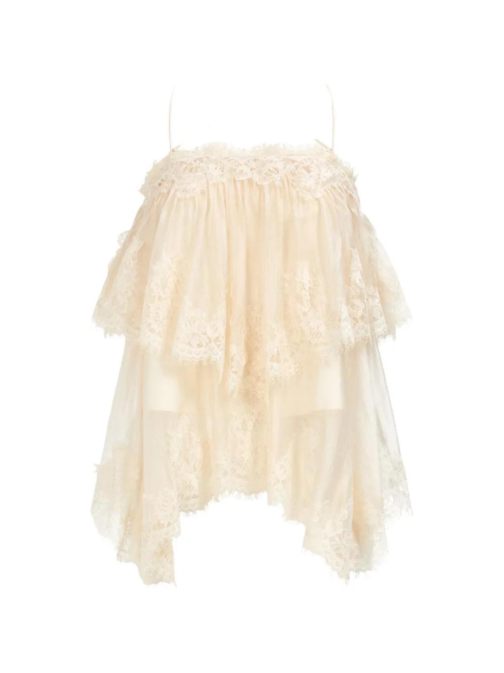 chinese dress ladies Pandorea Layered Mini Dress-IVORY / 16 main image 1