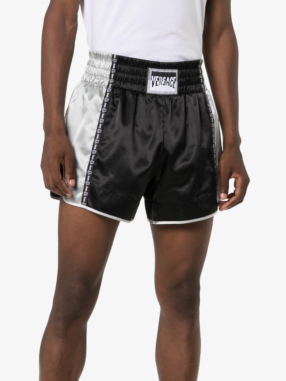 Versace Logo-patch Boxing Shorts in Black for Men - Lyst