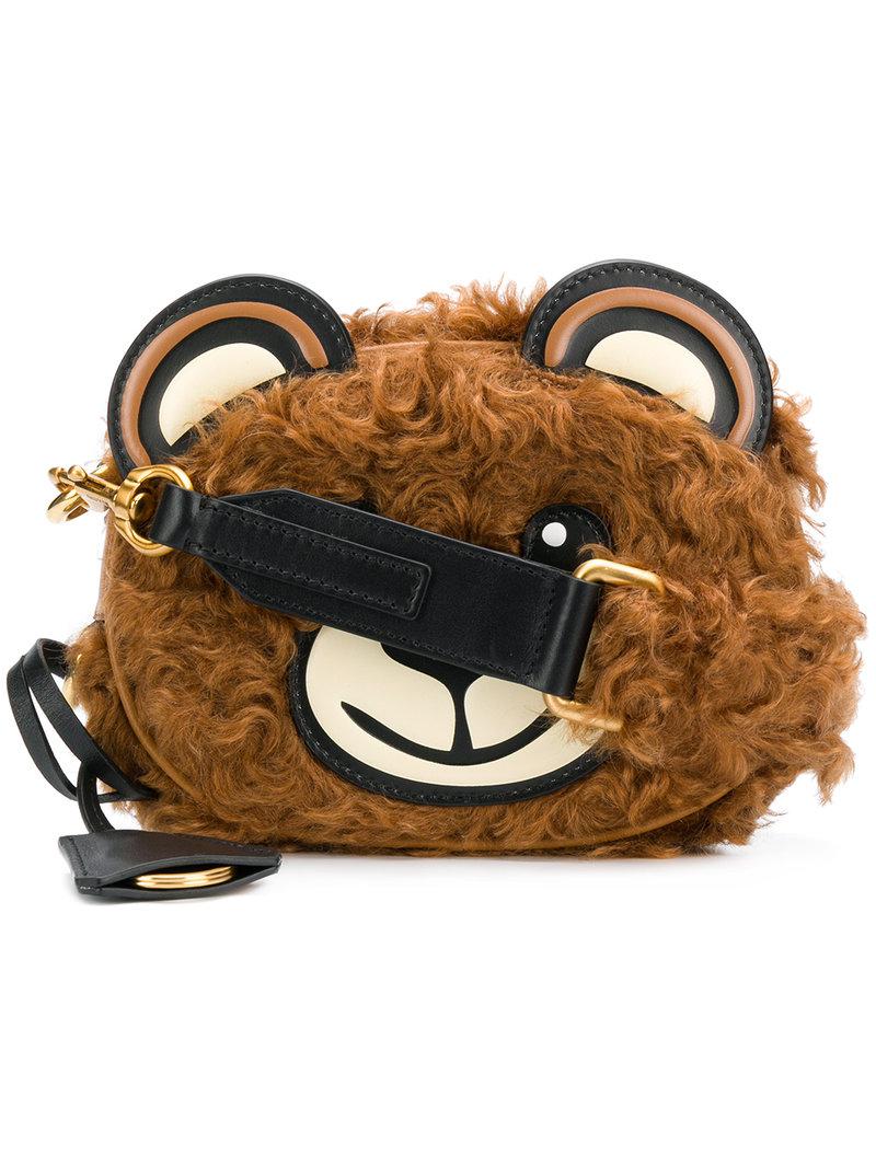 Moschino Cotton Teddy Bear Crossbody Bag in Brown - Lyst
