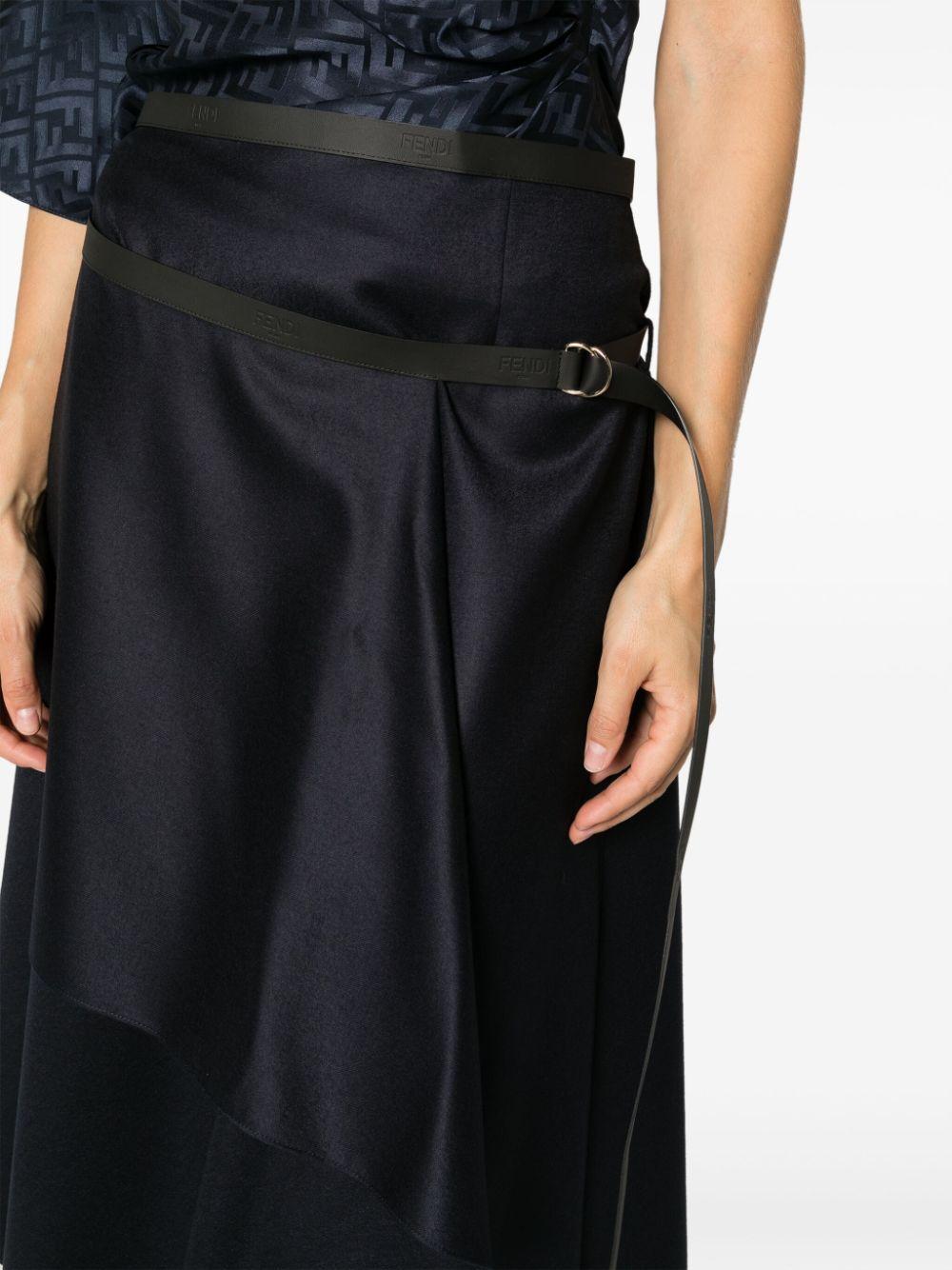 fendi-blue-Asymmetrical-Midi-