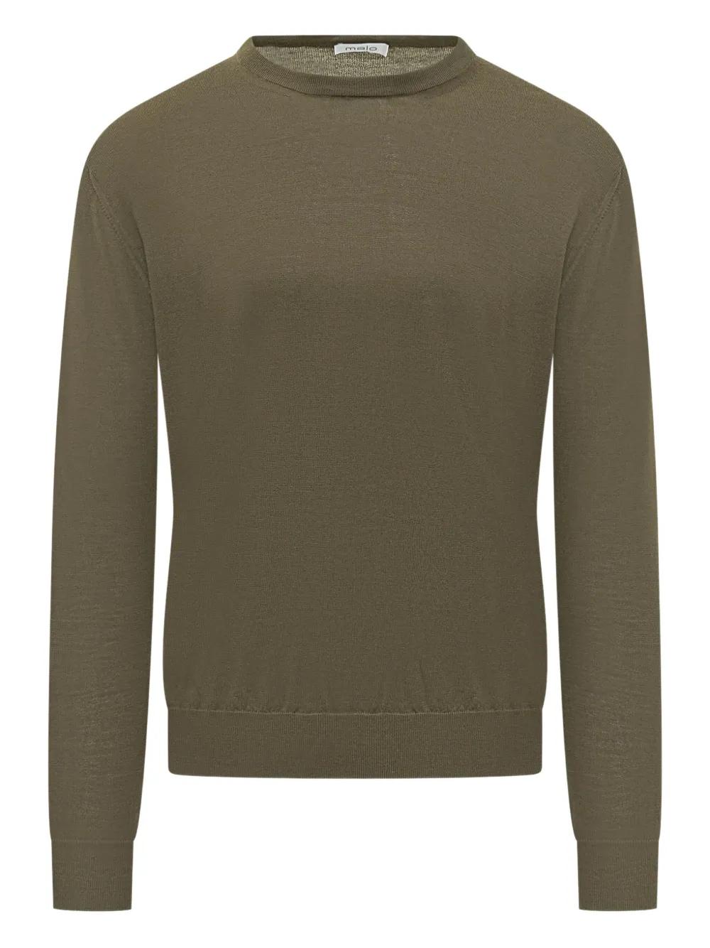 Malo Crew-Neck Sweater in Green for Men Lyst UK