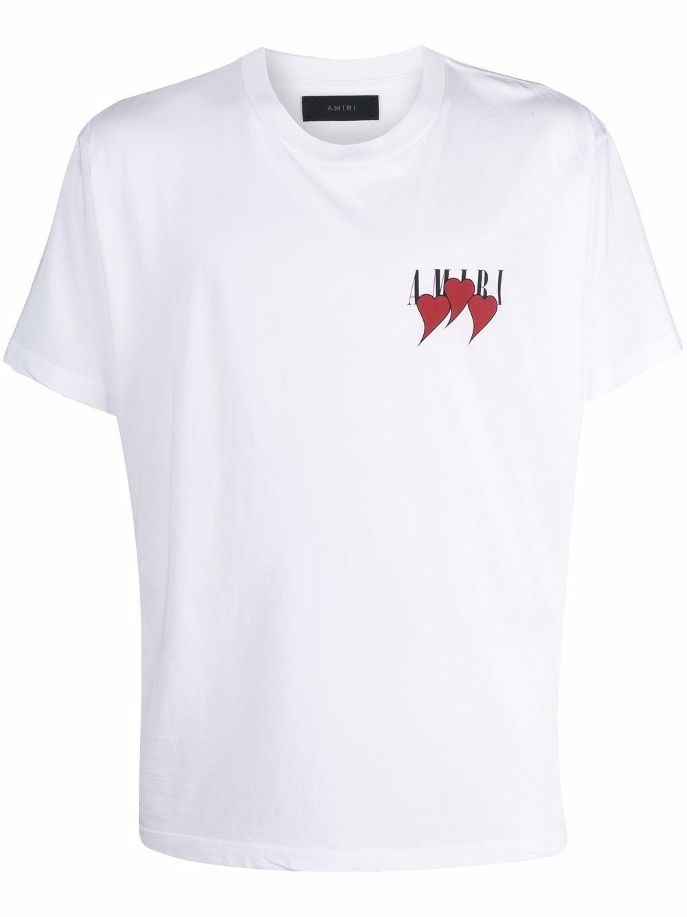 Amiri Heart Logo Print Cotton T-shirt in White for Men | Lyst Canada