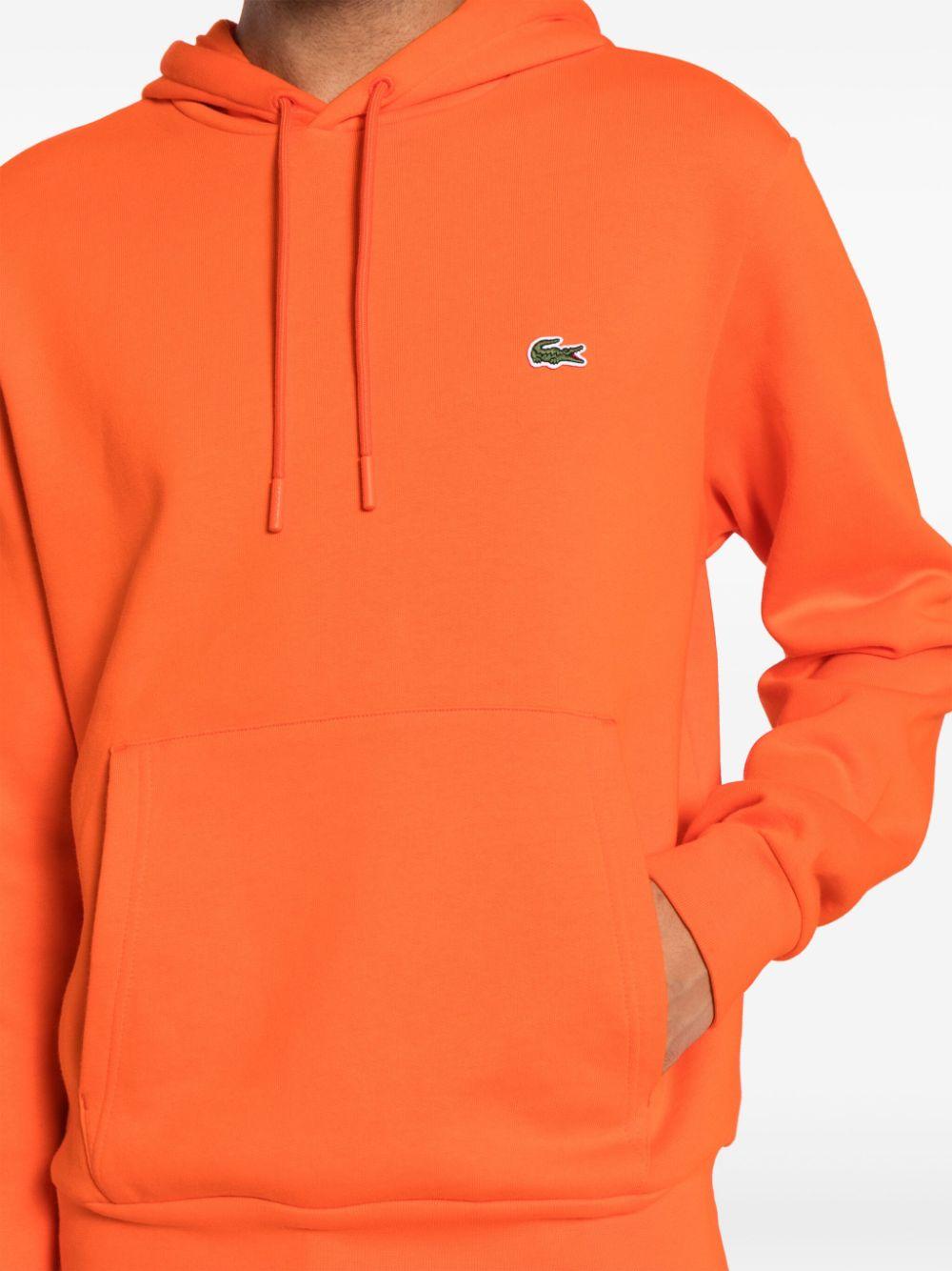 Lacoste Logo-patch Drawstring Hoodie in Orange for Men | Lyst