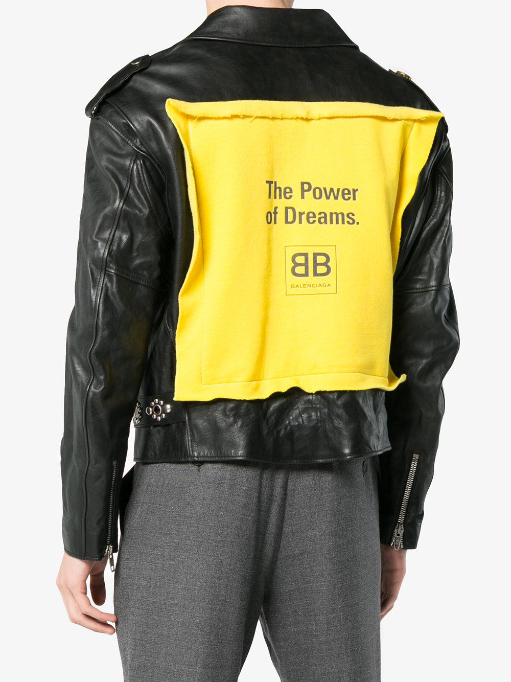 Balenciaga The Power Of Dreams Leather Jacket in Black for Men | Lyst