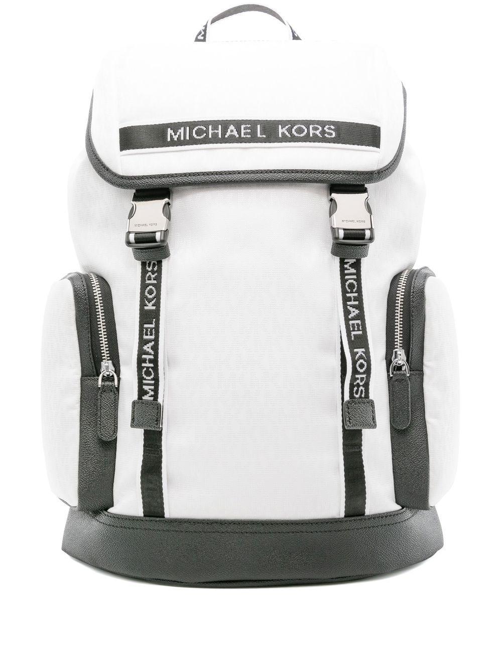 Michael Kors Black/White Nylon and Leather Kent Backpack Michael