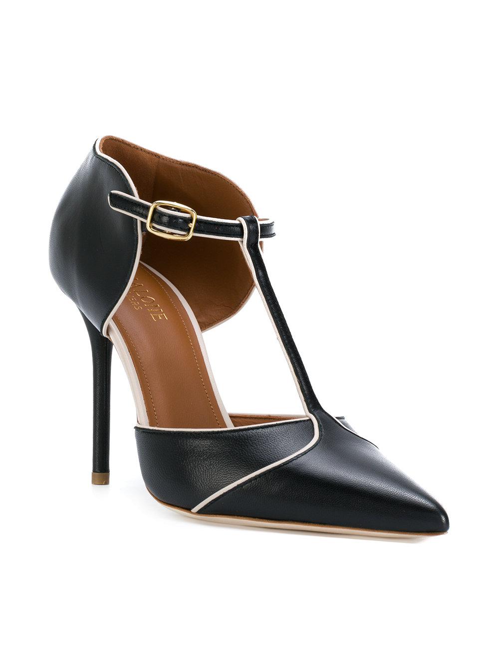 Malone Souliers Leather Sadie T-bar Pumps in Black - Lyst