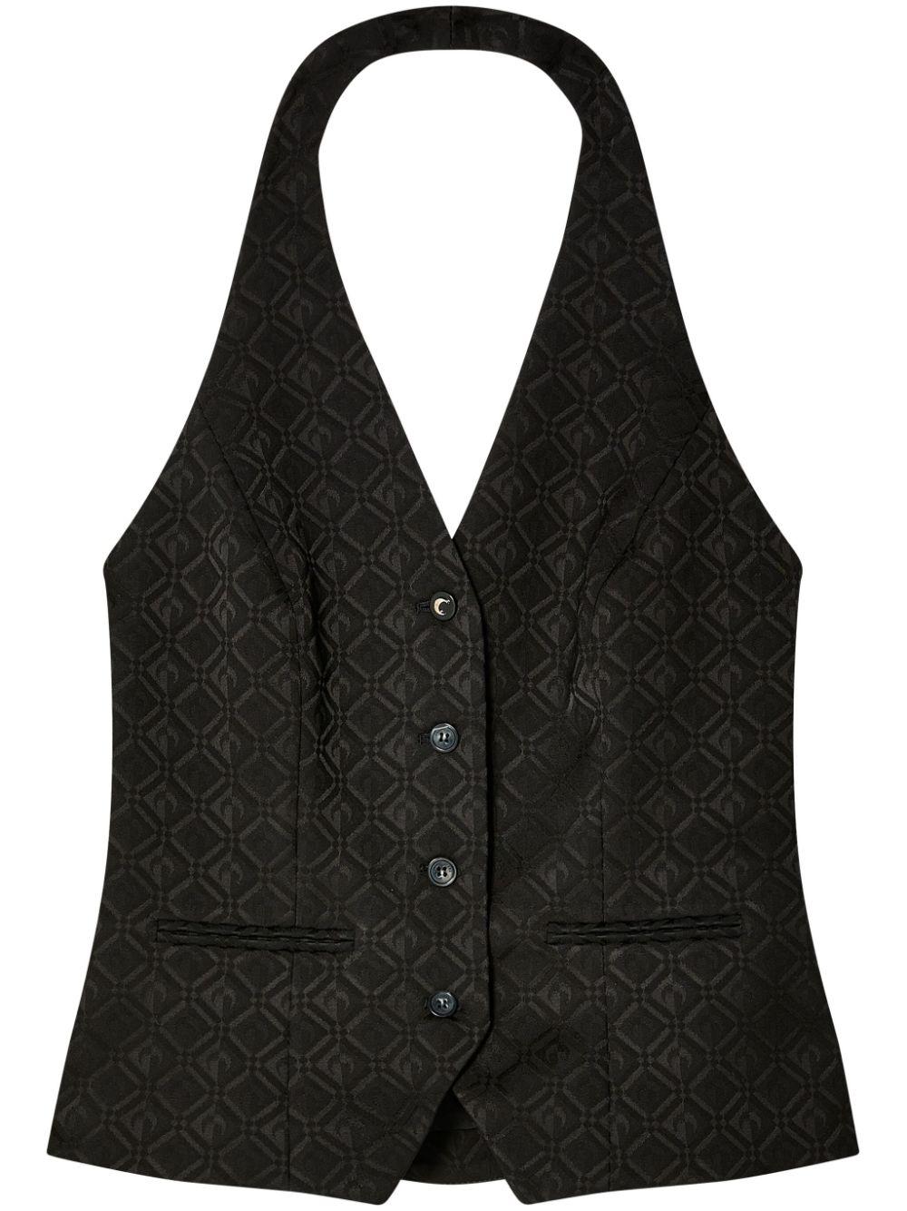 Marine Serre レディース ブラック Moonボタン トップ トップス 