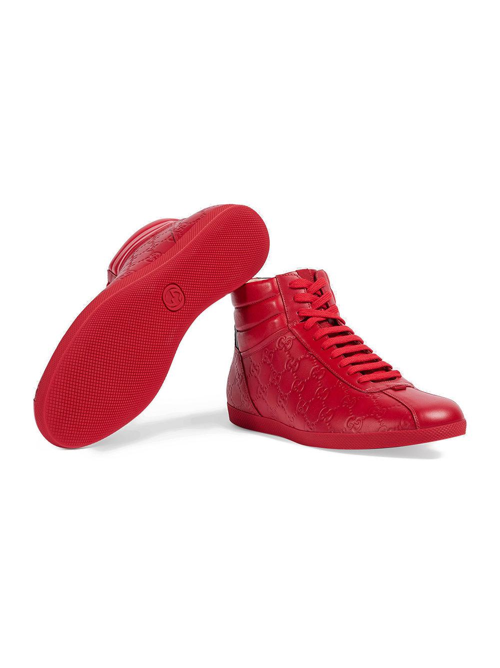 red gucci high tops