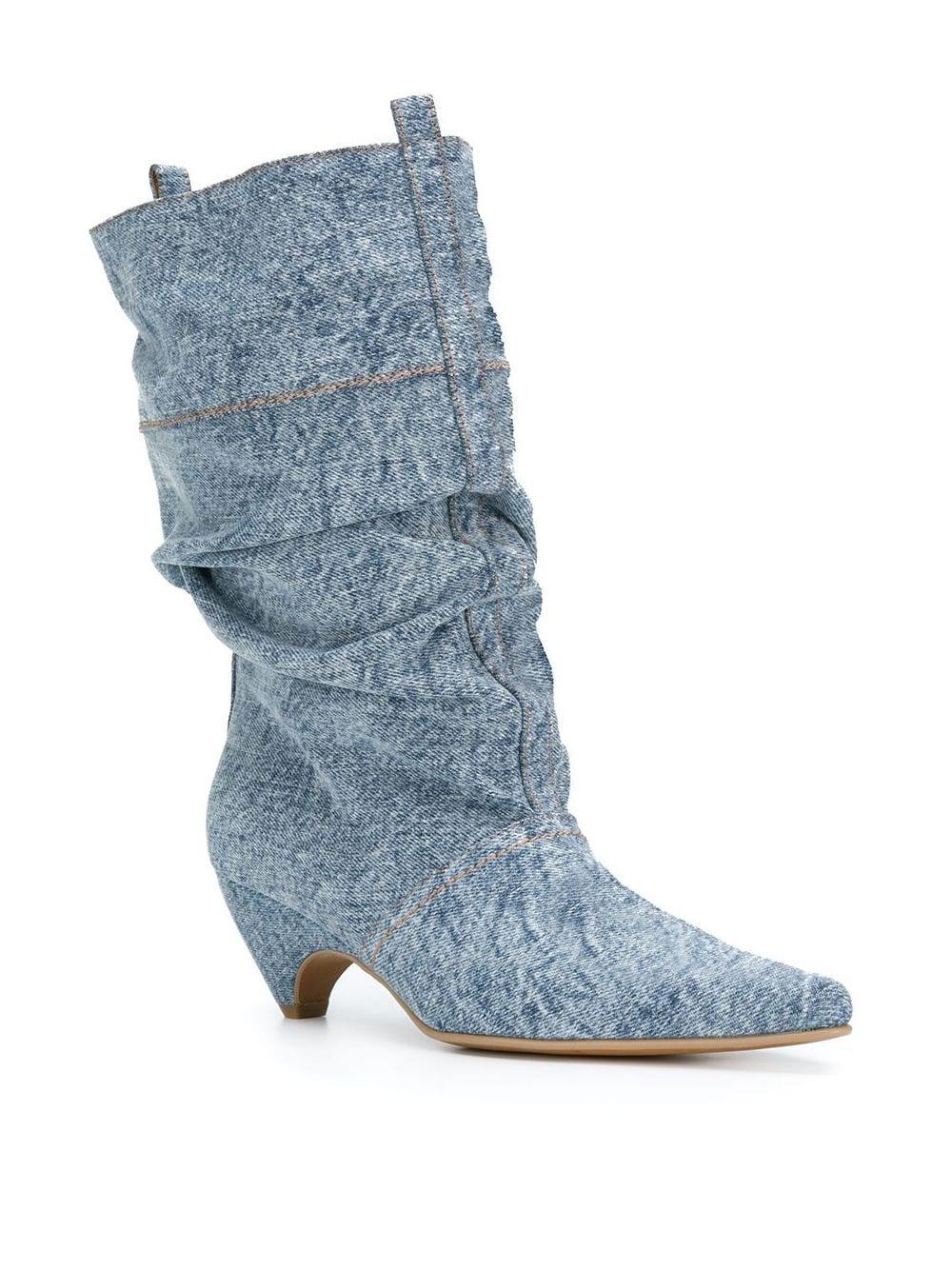 denim slouch boots