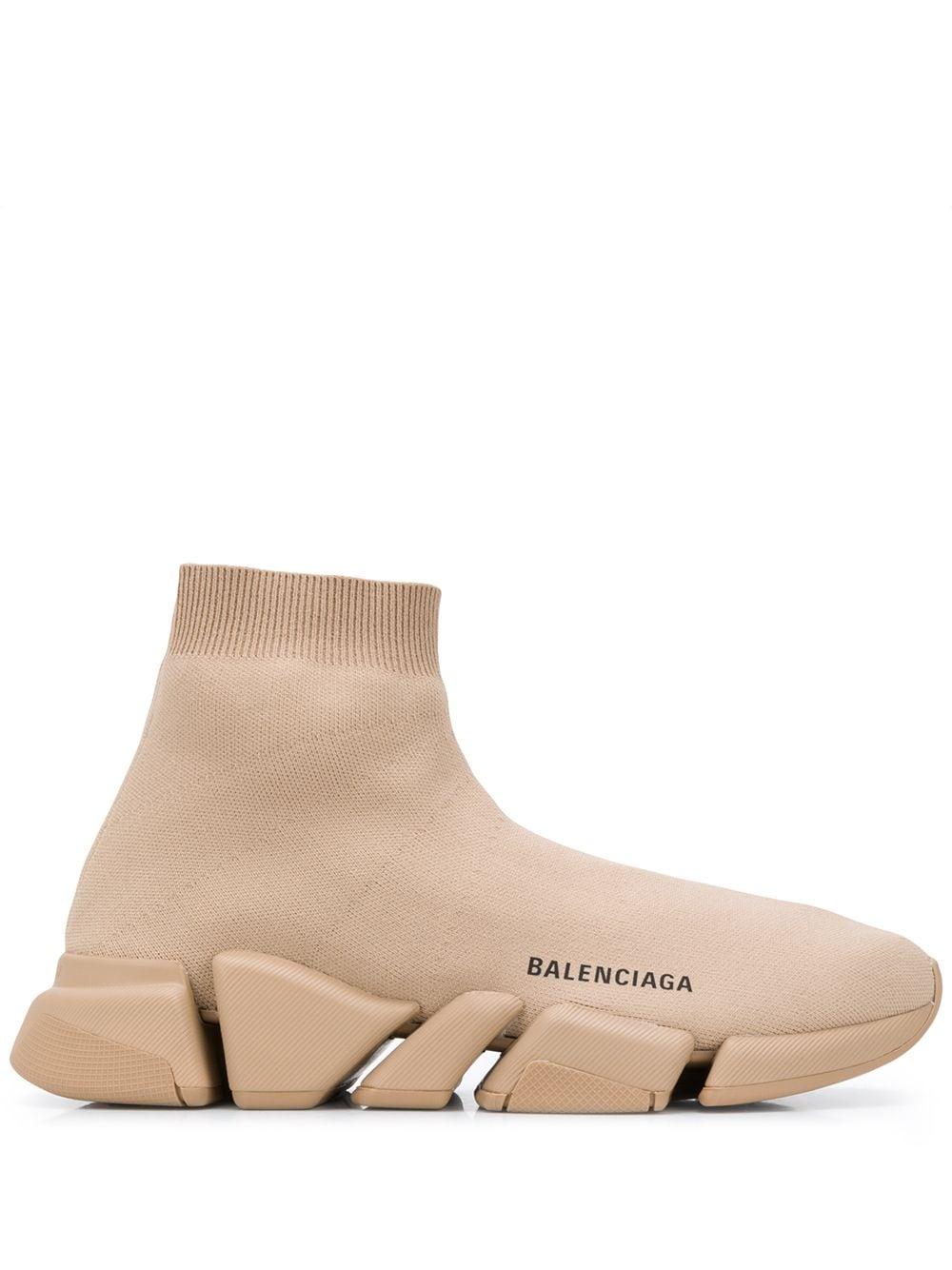 Balenciaga Speed.2 Lt Knit Sole Sock Sneakers in Brown for Men - Lyst