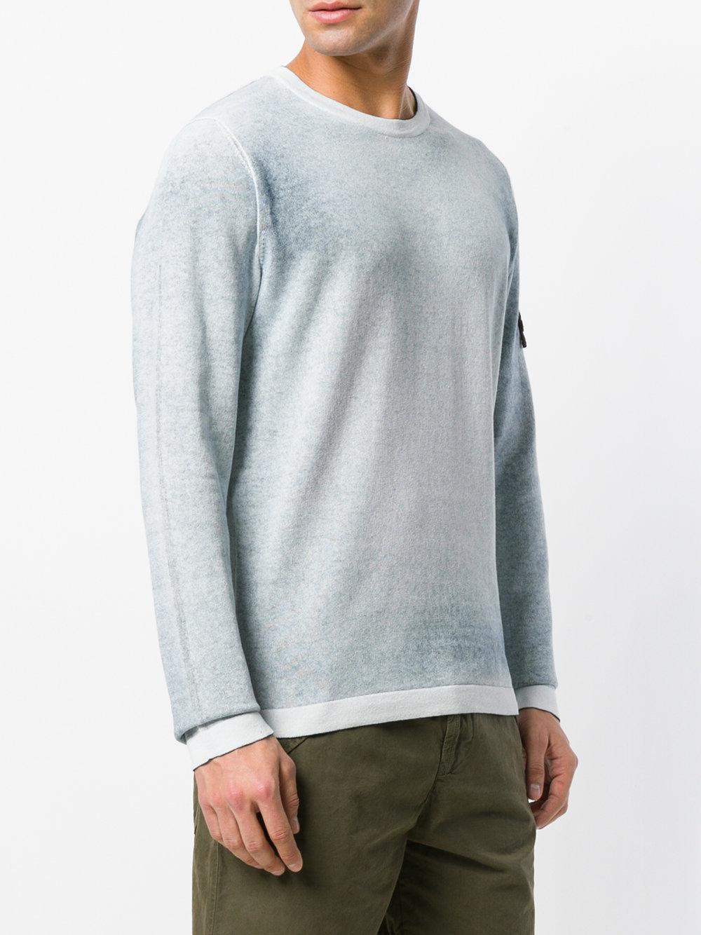 stone island hand sprayed cotton crew knit