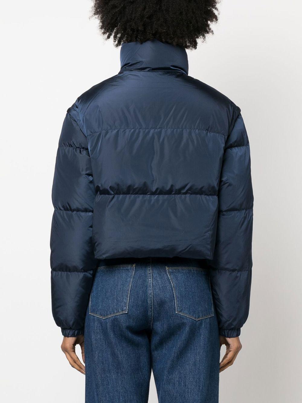 Tommy Hilfiger Logo-patch Padded Jacket in Blue | Lyst