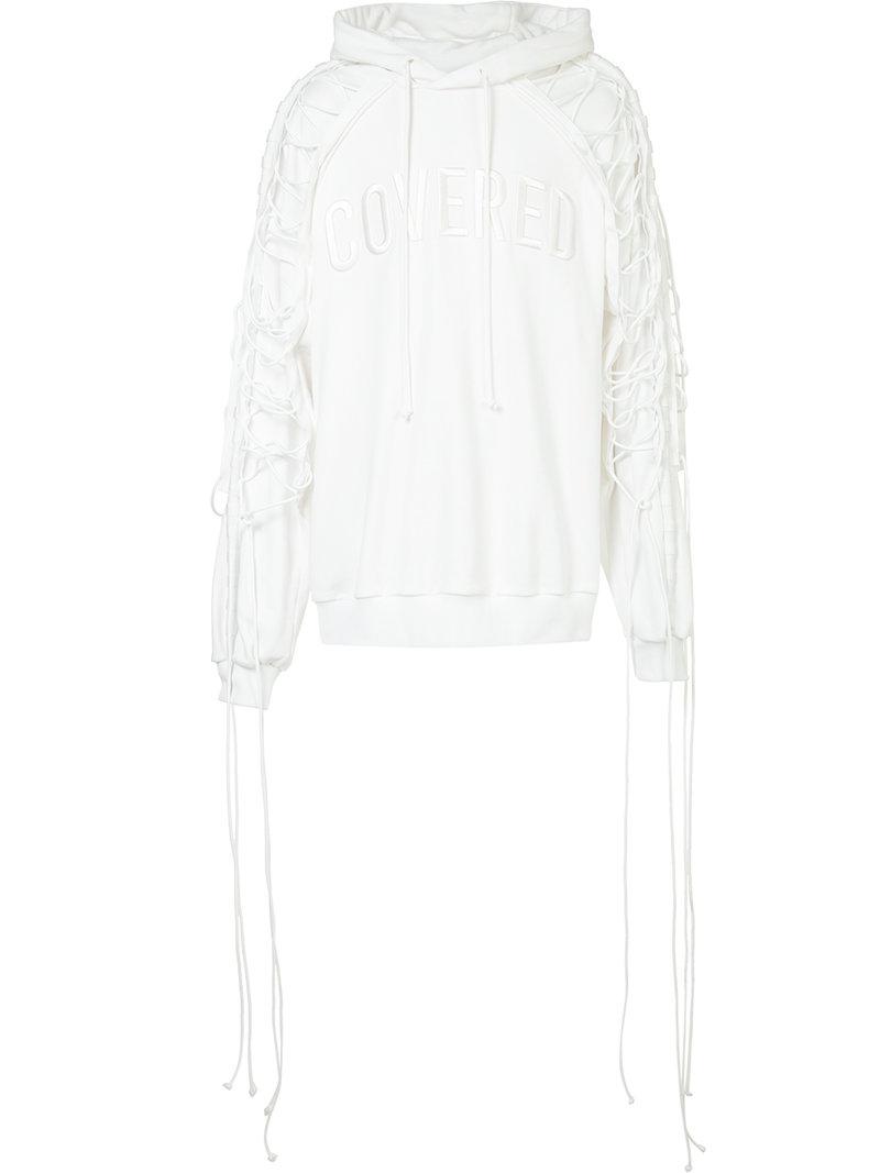 lace sleeve hoodie