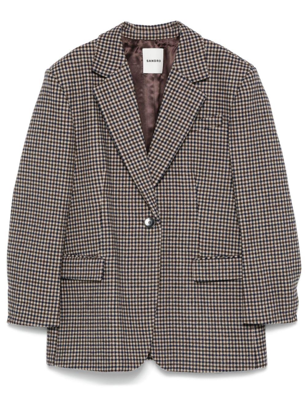 Sandro レディース グレー ハウンドトゥース ジャケット ジャケット