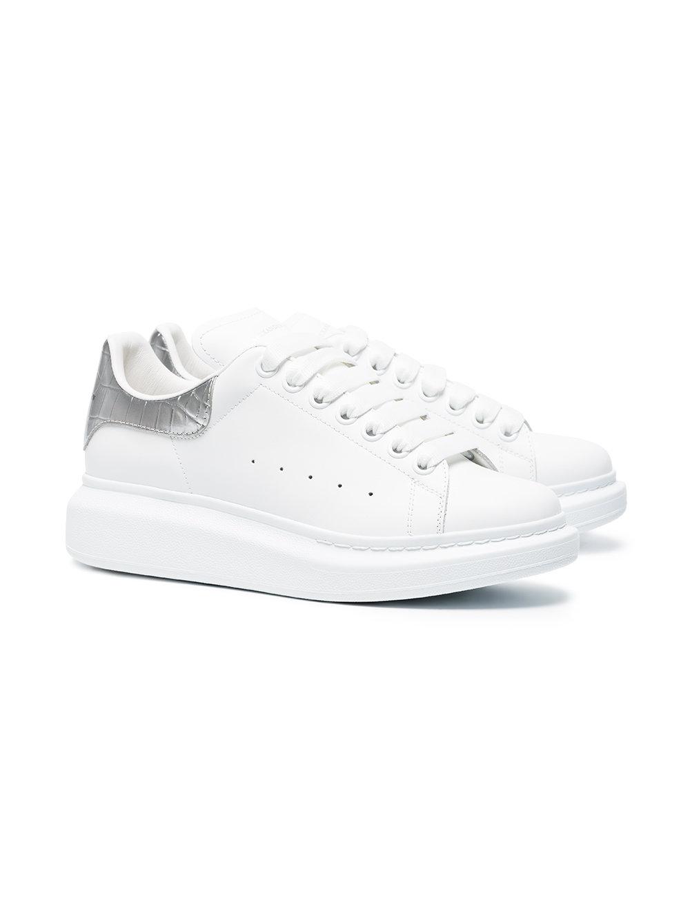 white and silver alexander mcqueen sneakers