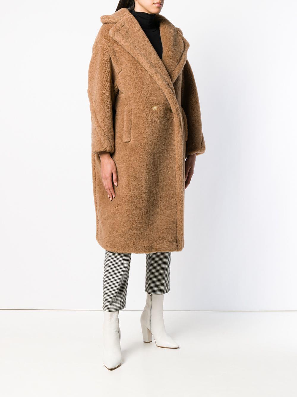 Max Mara Silk Teddy Bear Coat in Brown - Lyst