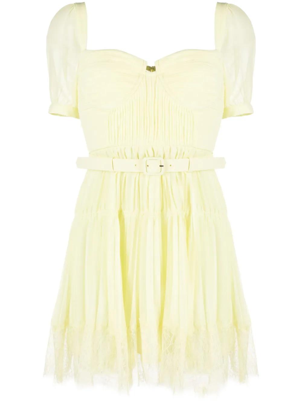 self portrait shirred chiffon mini dress Self-portrait