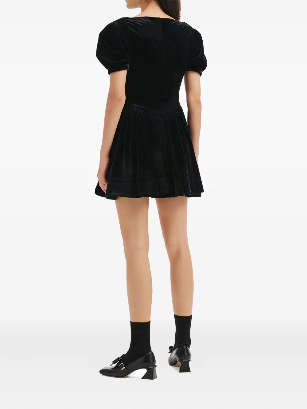 shushutong ブラックフリルノースリーブミニワンピース shushutong ミニワンピース ドレス shushutong ブラックフリル