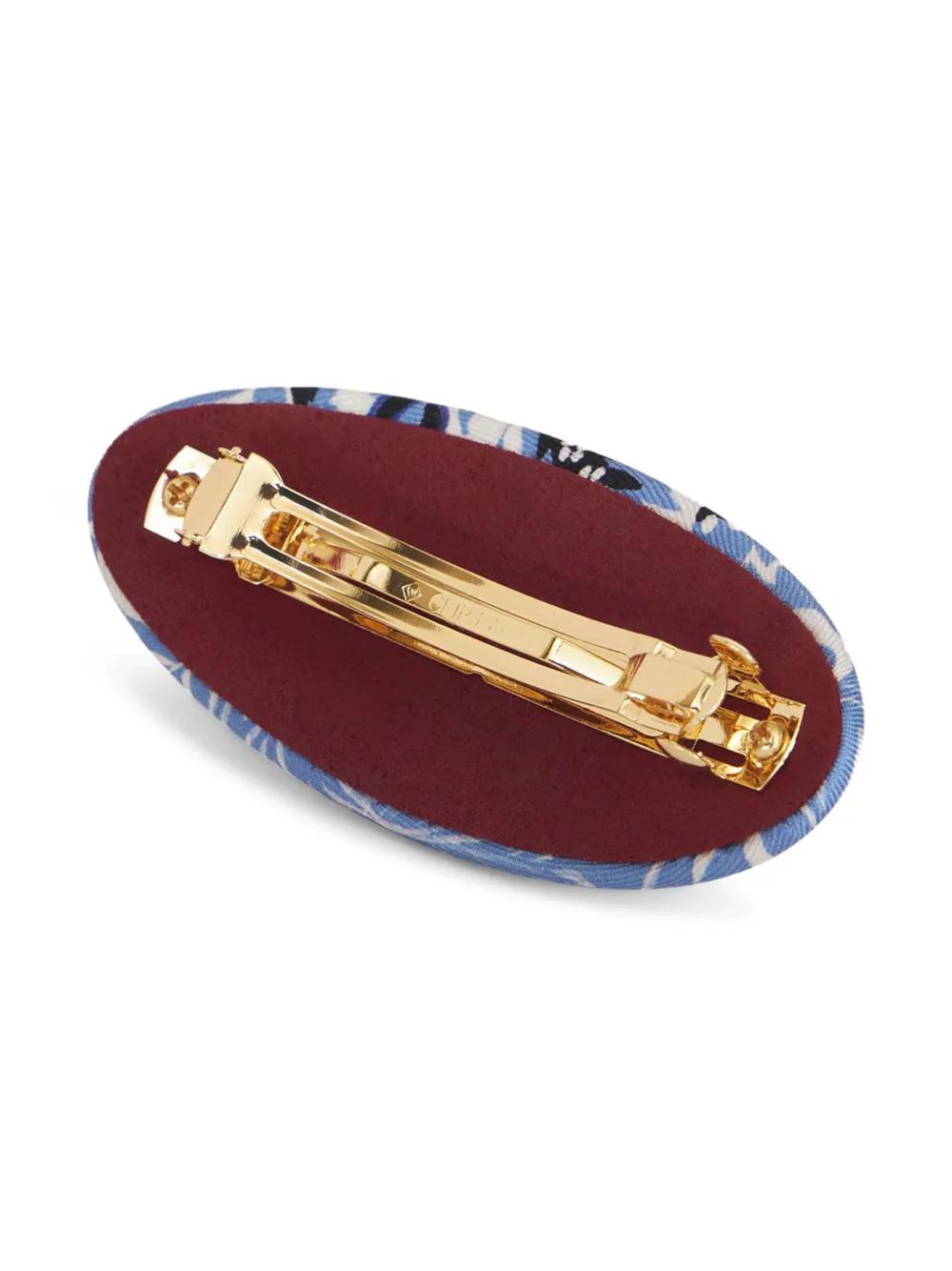 Etro Floral-Print Silk Hair Clip in Blue | Lyst