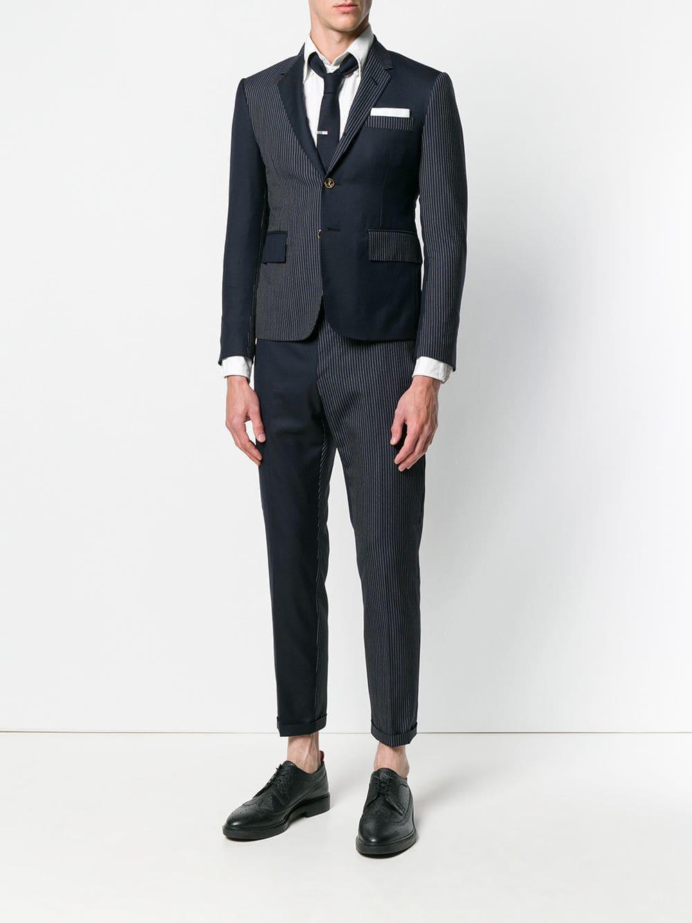 Thom Browne Wool Fun-mix Pinstripe Skinny-fit Trouser in Blue for Men ...