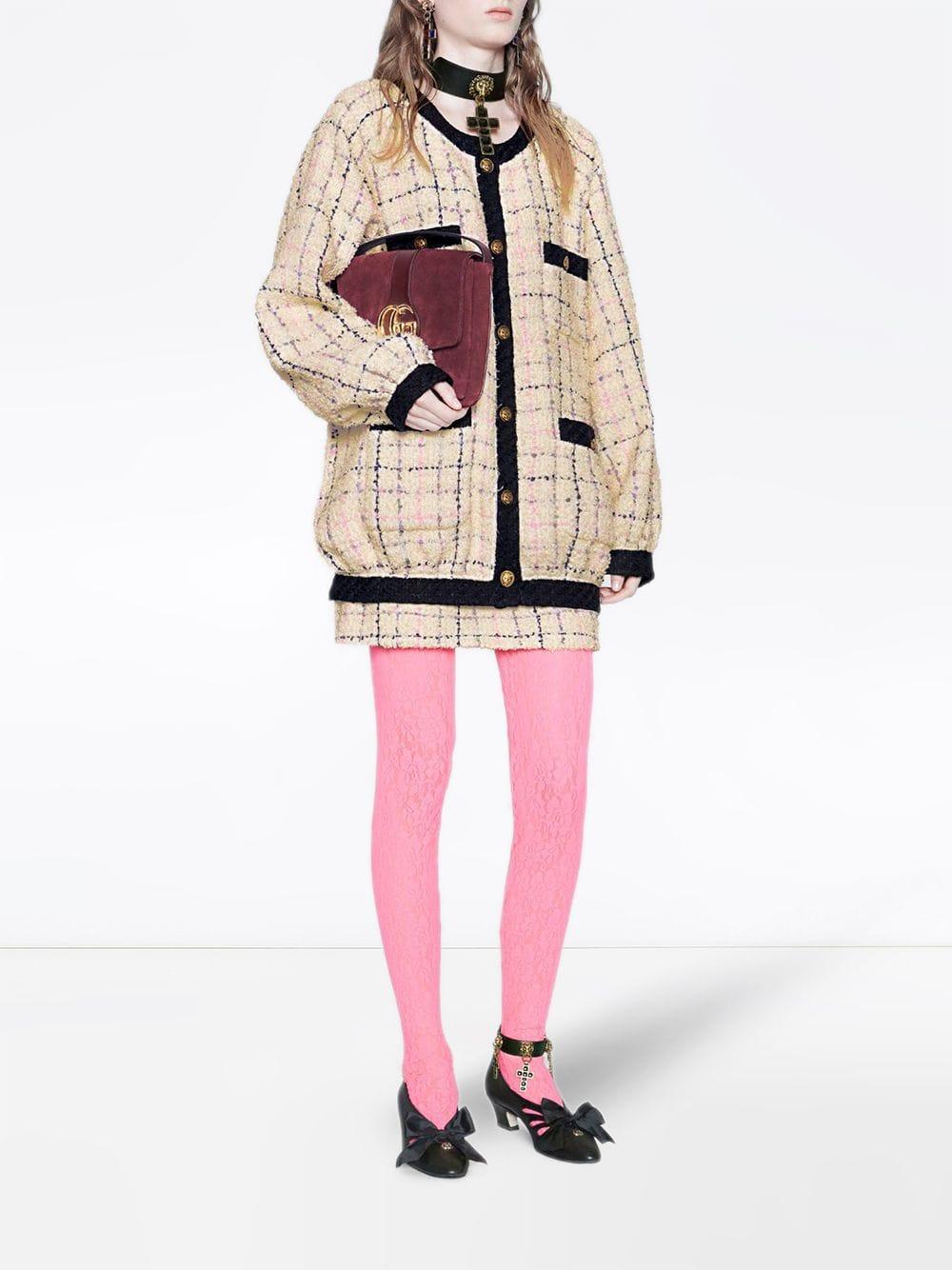 oversize tweed bomber jacket