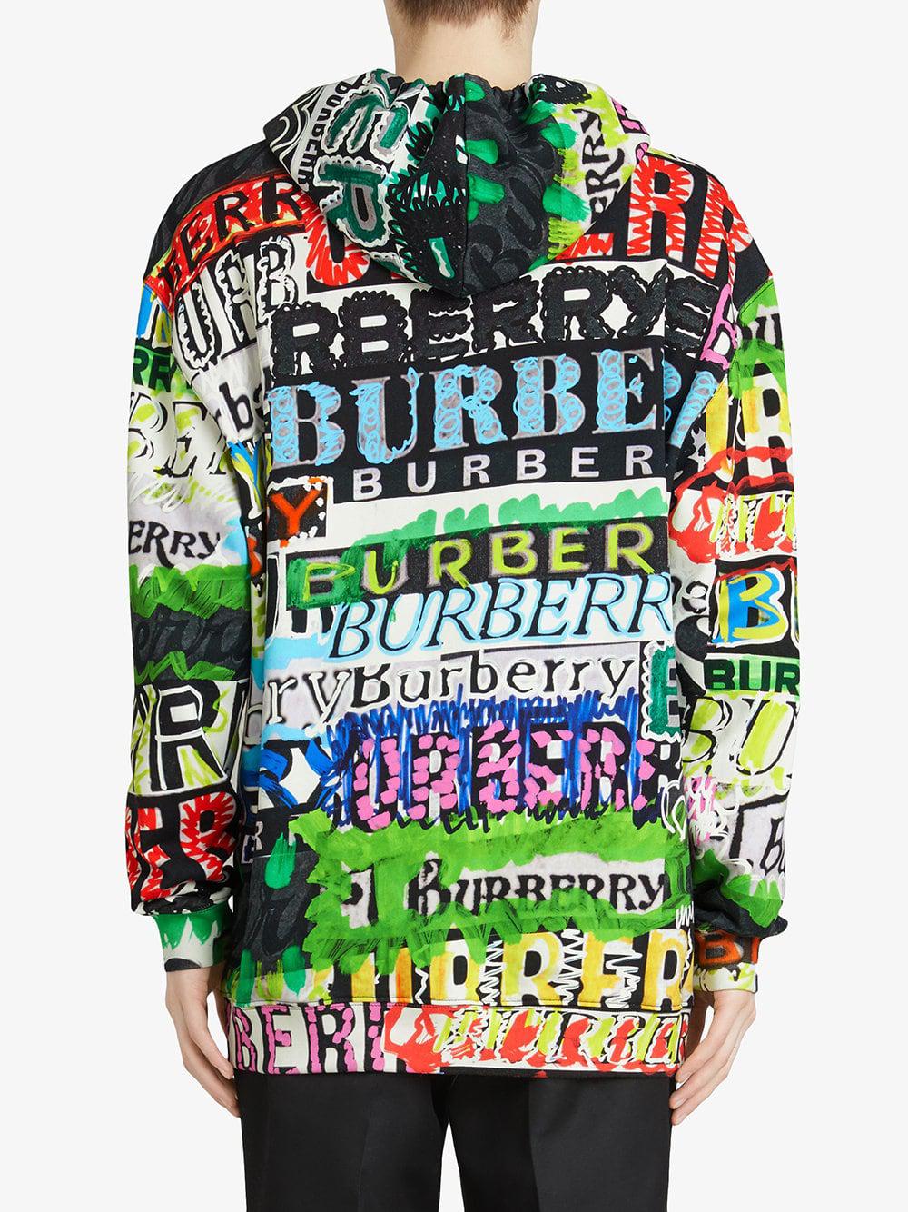 burberry logo print hoodie