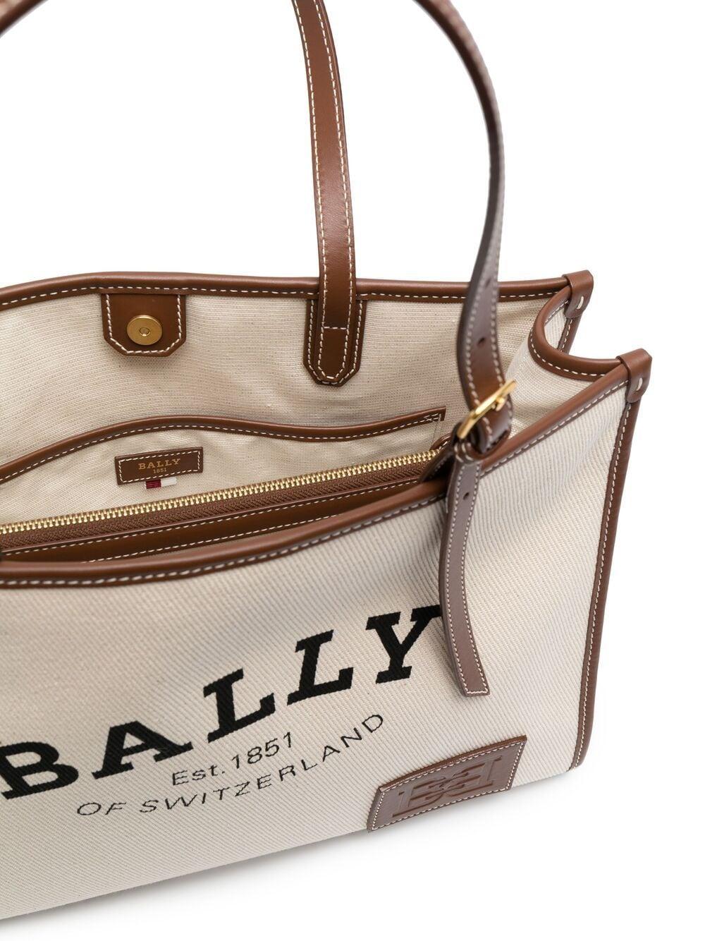 Bally Caliest Canvas Tote Bag in Natural | Lyst