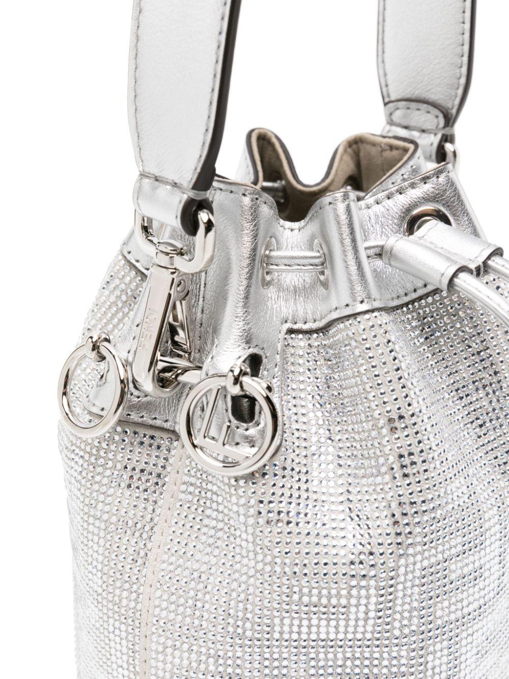 【FENDI】MINI MON TRESOR CRYSTAL BUCKET BAG Fendi Mini Mon Tresor Crystal Bucket Bag in White | Lyst