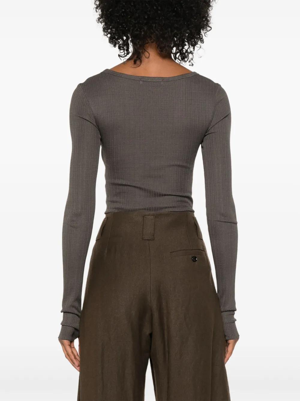 【関税込み】LEMAIRE ブラウン Buttoned Rib ボディスーツ Lemaire Buttoned Rib Body - Dark Brown | Garmentory