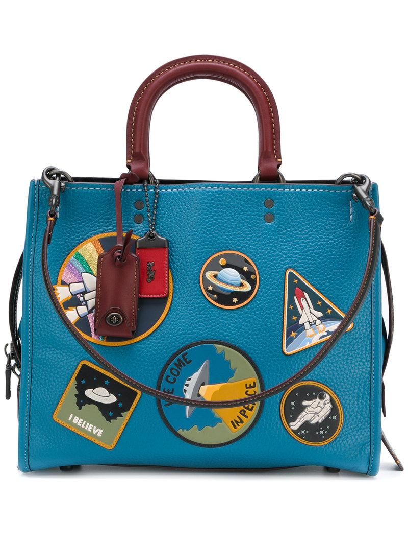 COACH Rogue Tote Bag With Space Patches in Blue Lyst