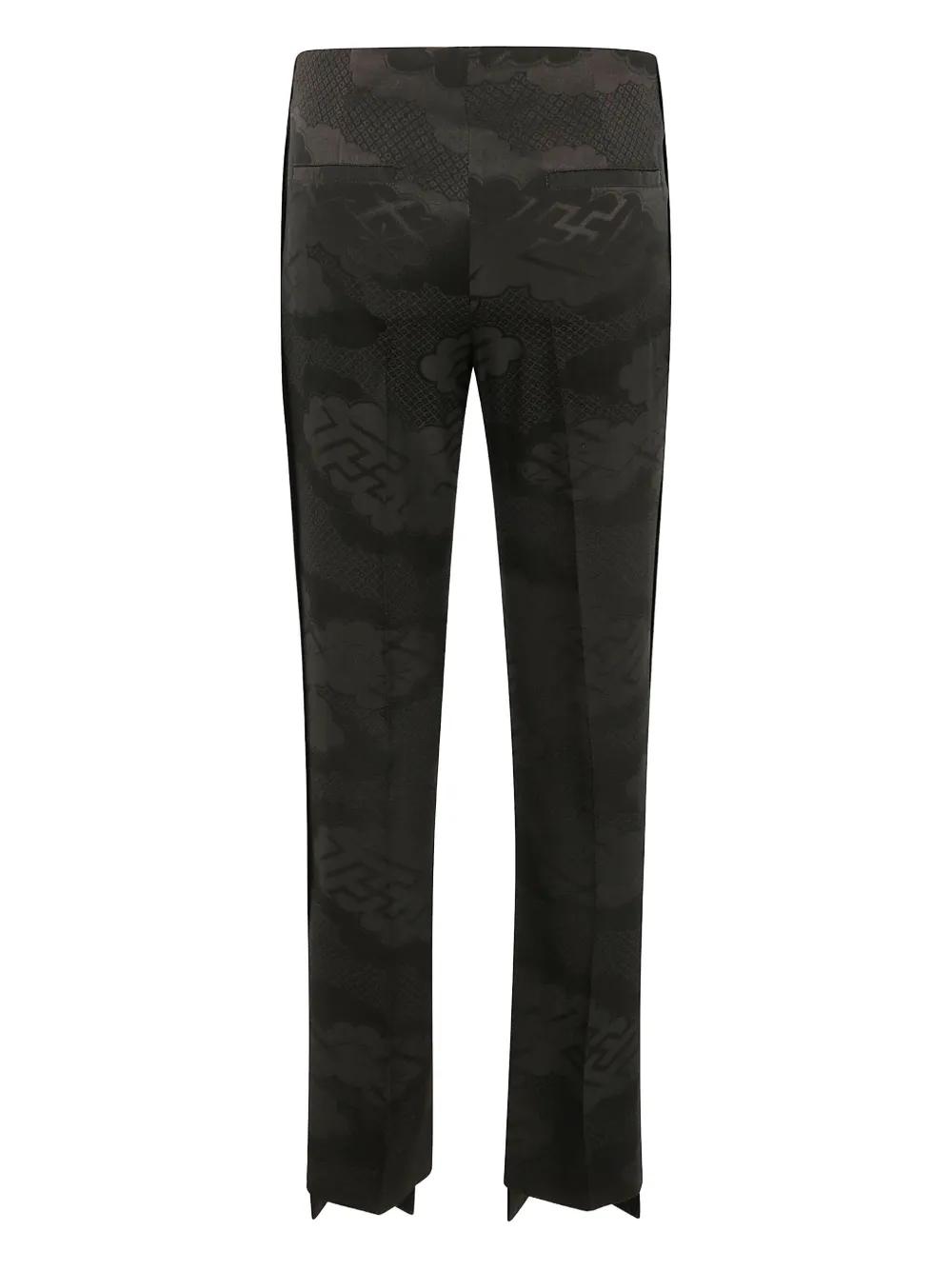 パンツ IBRIGU FW22 FLARED EMOBROIDERED TROUSERS (8IB.801KR BLACK) BLACKFLORALBROCADEEXTREMEFLARE