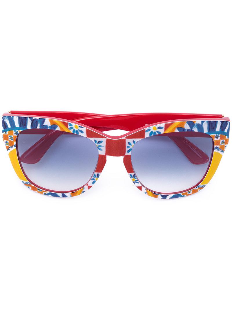 Dolce & Gabbana Mambo Sunglasses in Red | Lyst