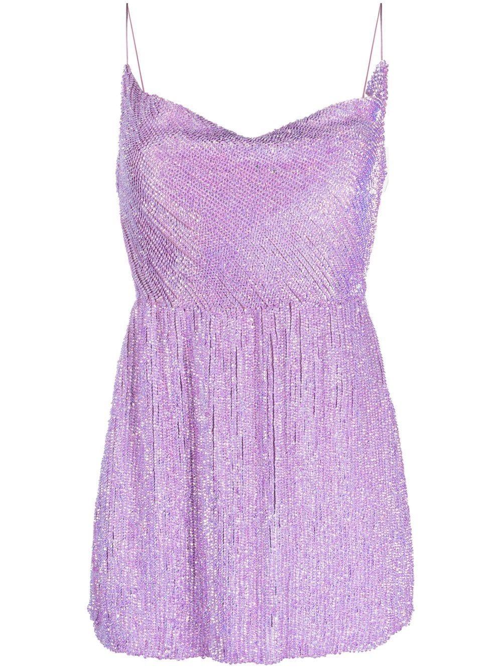 retroféte Jill Sequin-embellished Minidress in Purple | Lyst