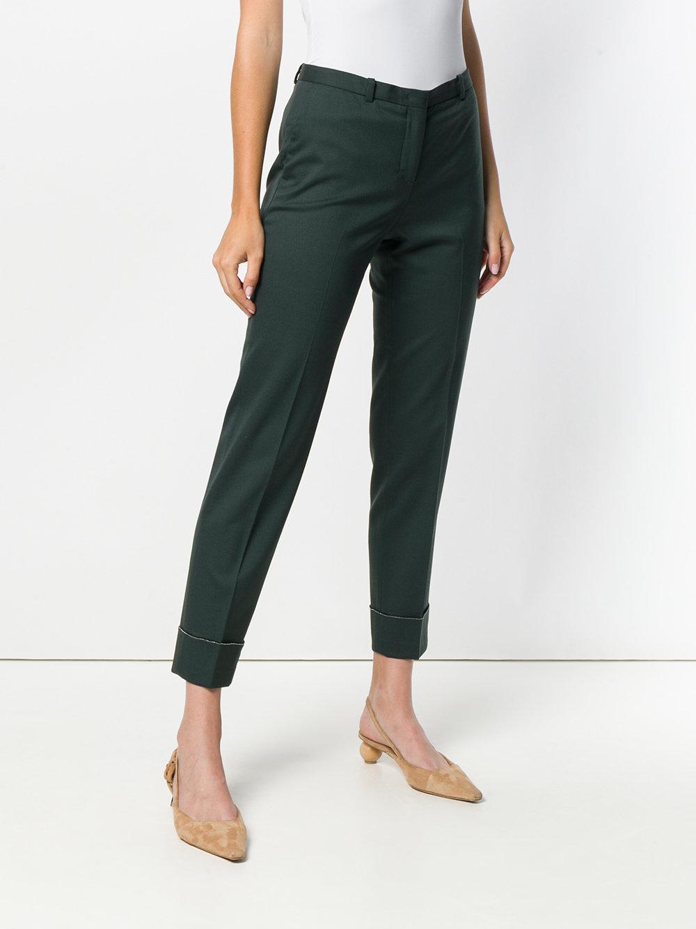 Fabiana Filippi Wool Cropped Tailored Trousers in Green - Lyst