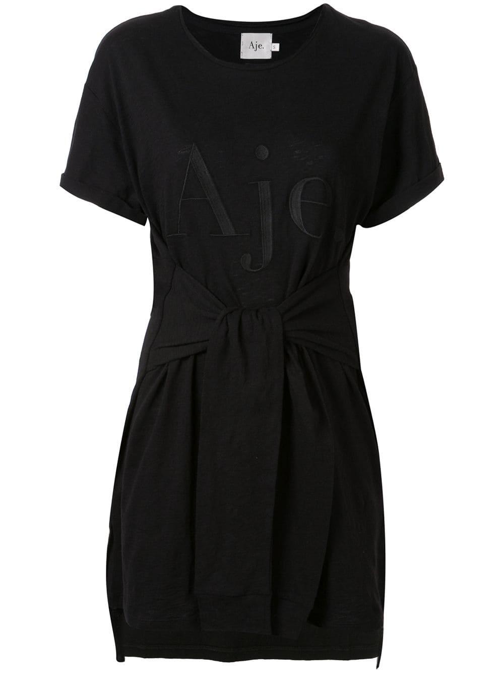 Aje. Cotton Logo Print T-shirt Dress in Black - Lyst