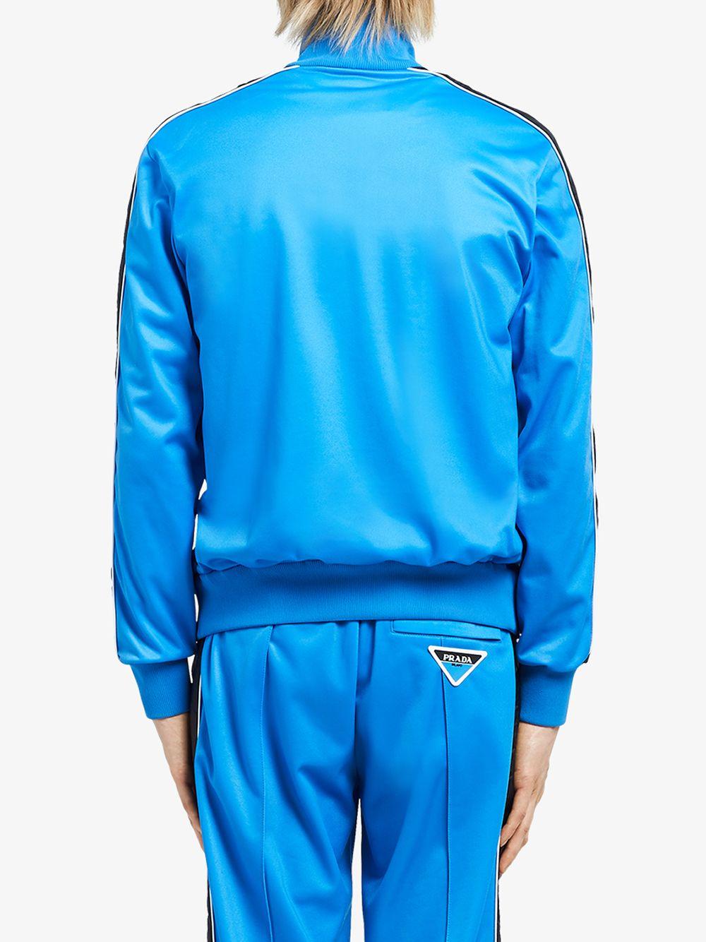 Prada Runproof Technical Fleece Jacket in Blue for Men | Lyst