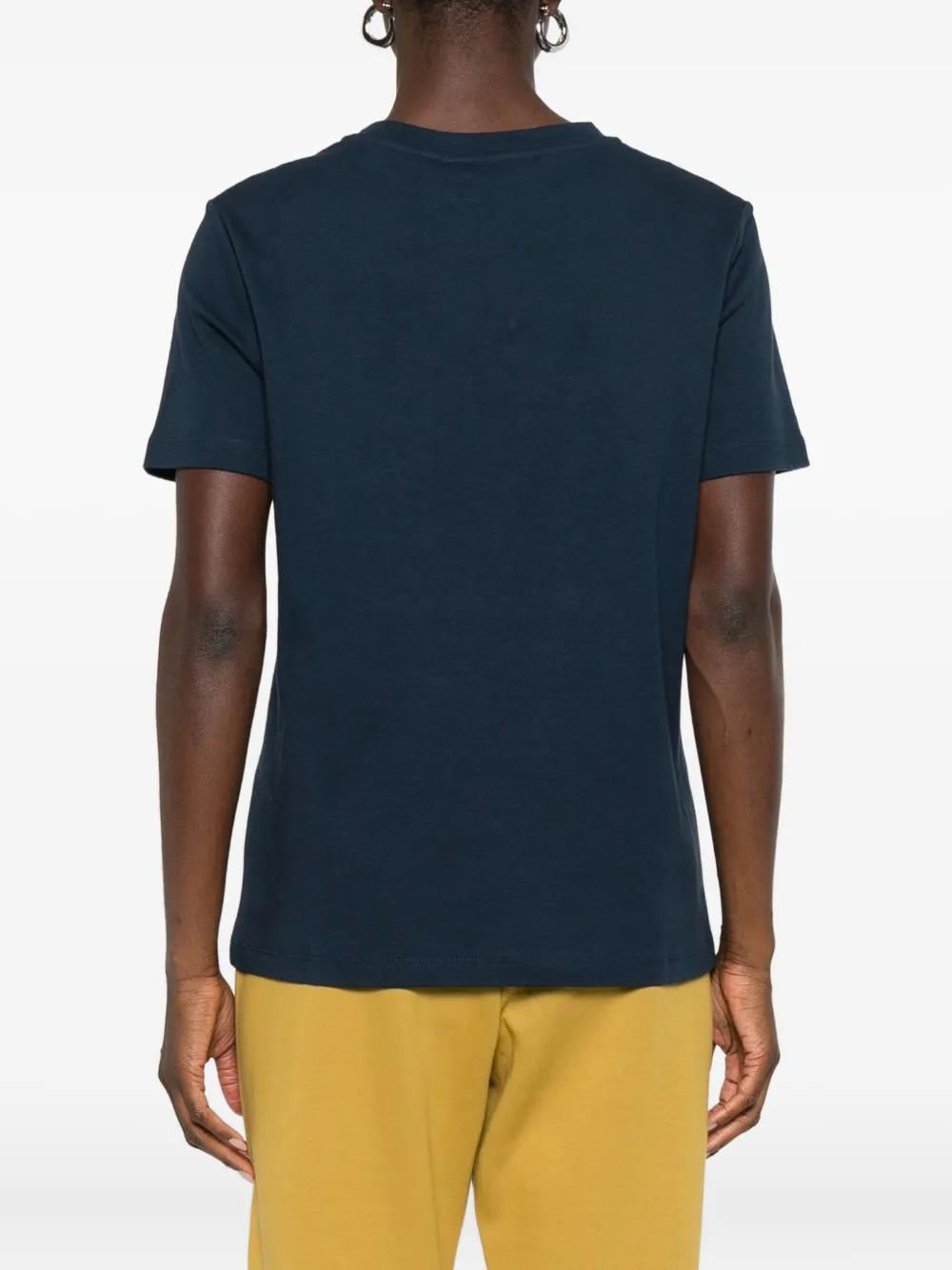 Max Mara Logo-Embroidered T-Shirt in Blue | Lyst