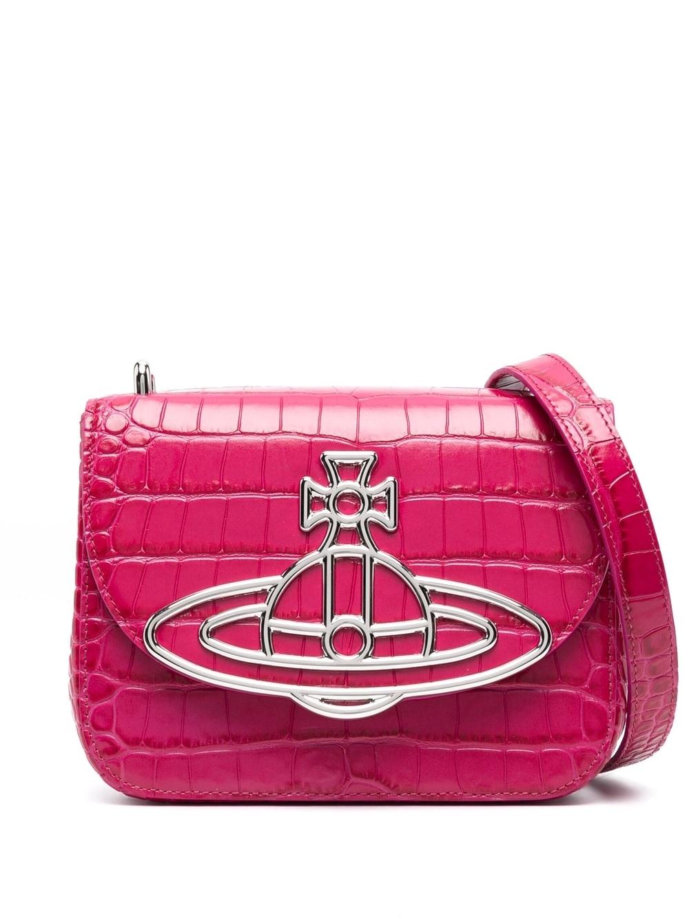 Vivienne Westwood Linda Crocodileeffect Leather Crossbody Bag in Pink