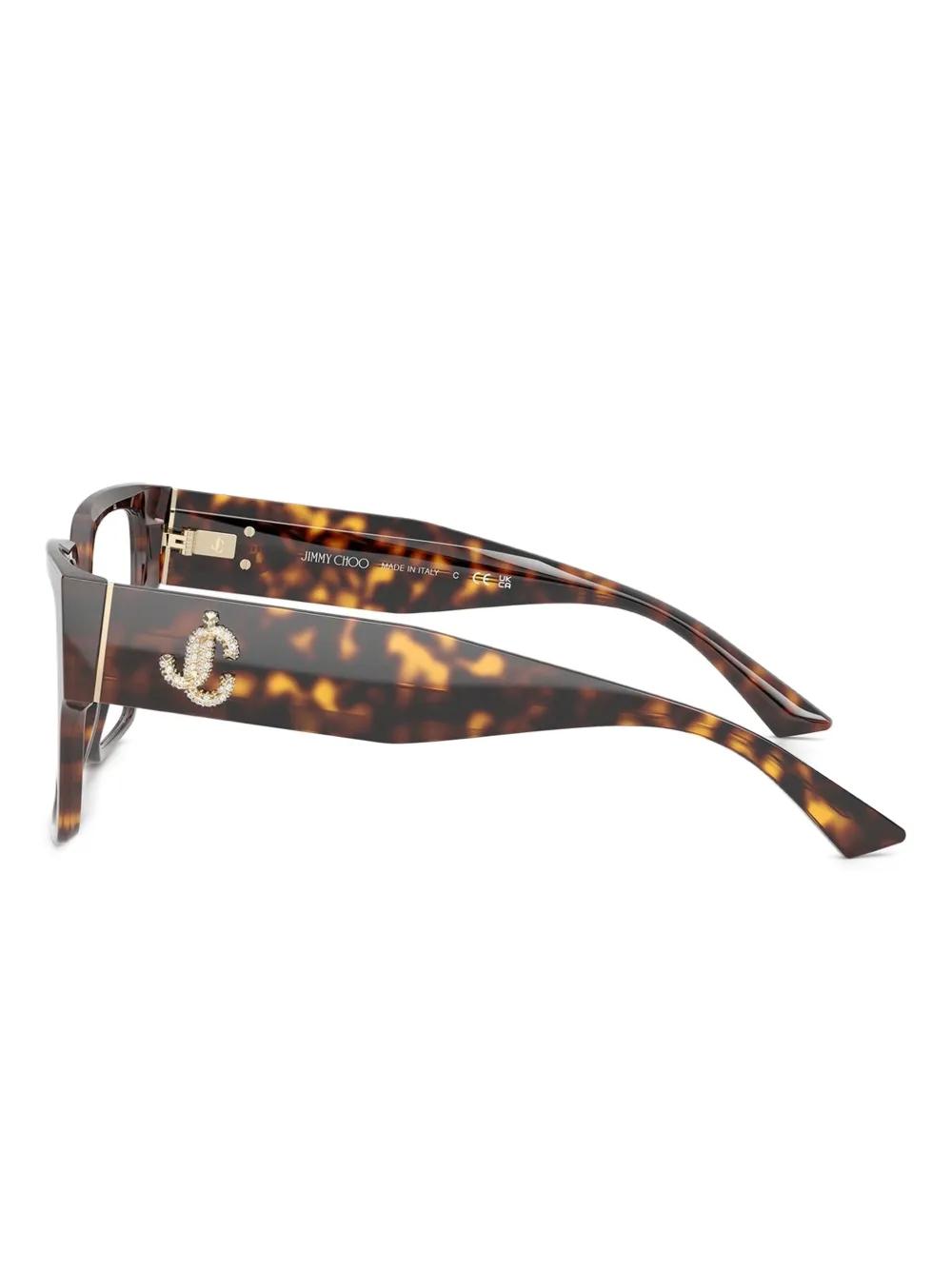 Jimmy Choo women’s Tortoiseshell Frame Sunglasses with crystal embellishments Jimmy Choo Rym/S Brown, Tortoise Prescription Sunglasses main image 3