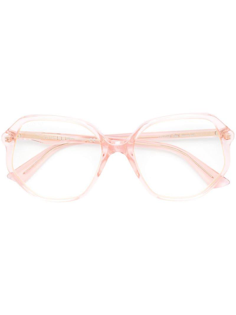 gucci pink clear glasses