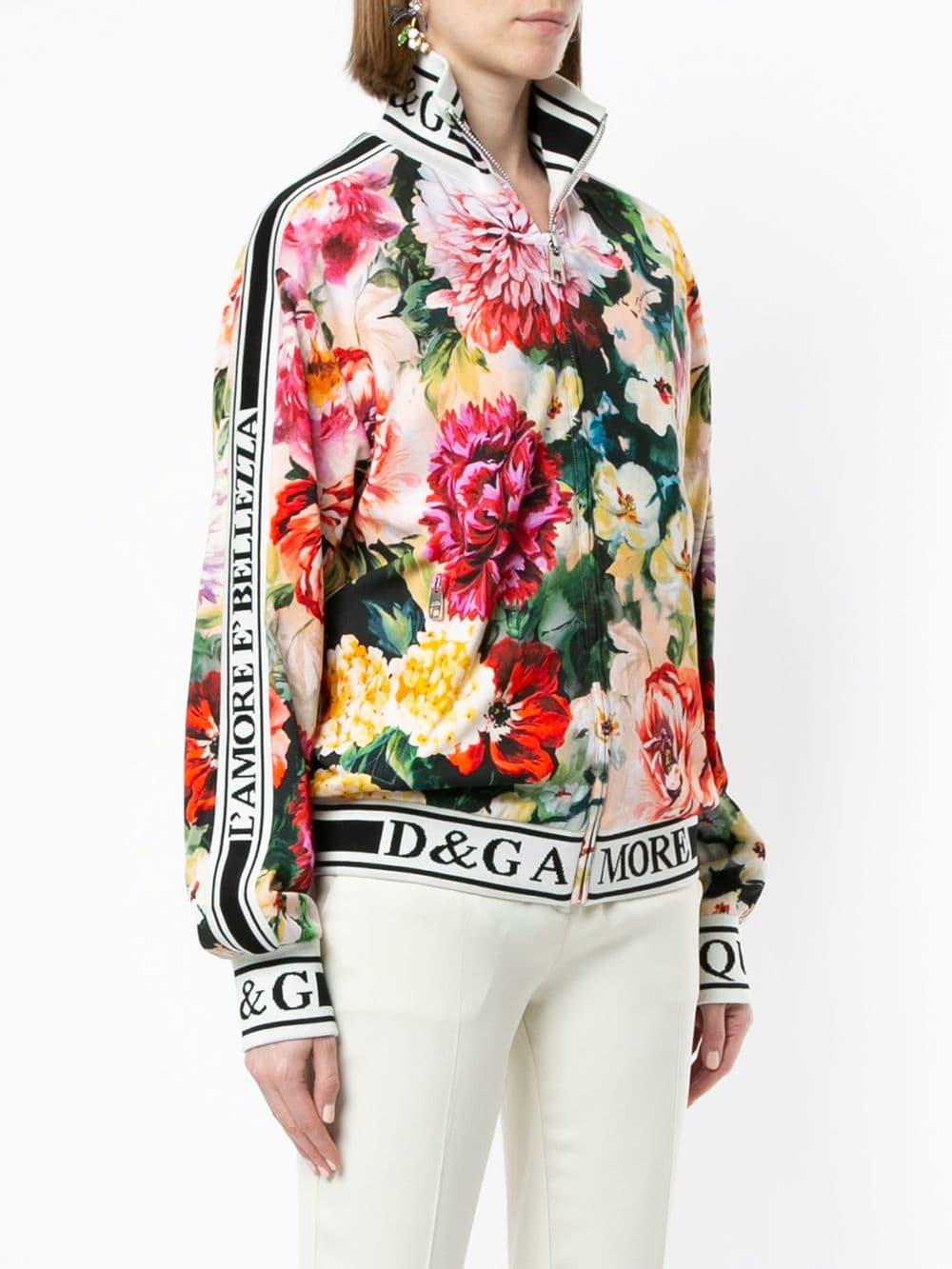 Dolce & Gabbana Floral Print Zip-up Jacket | Lyst