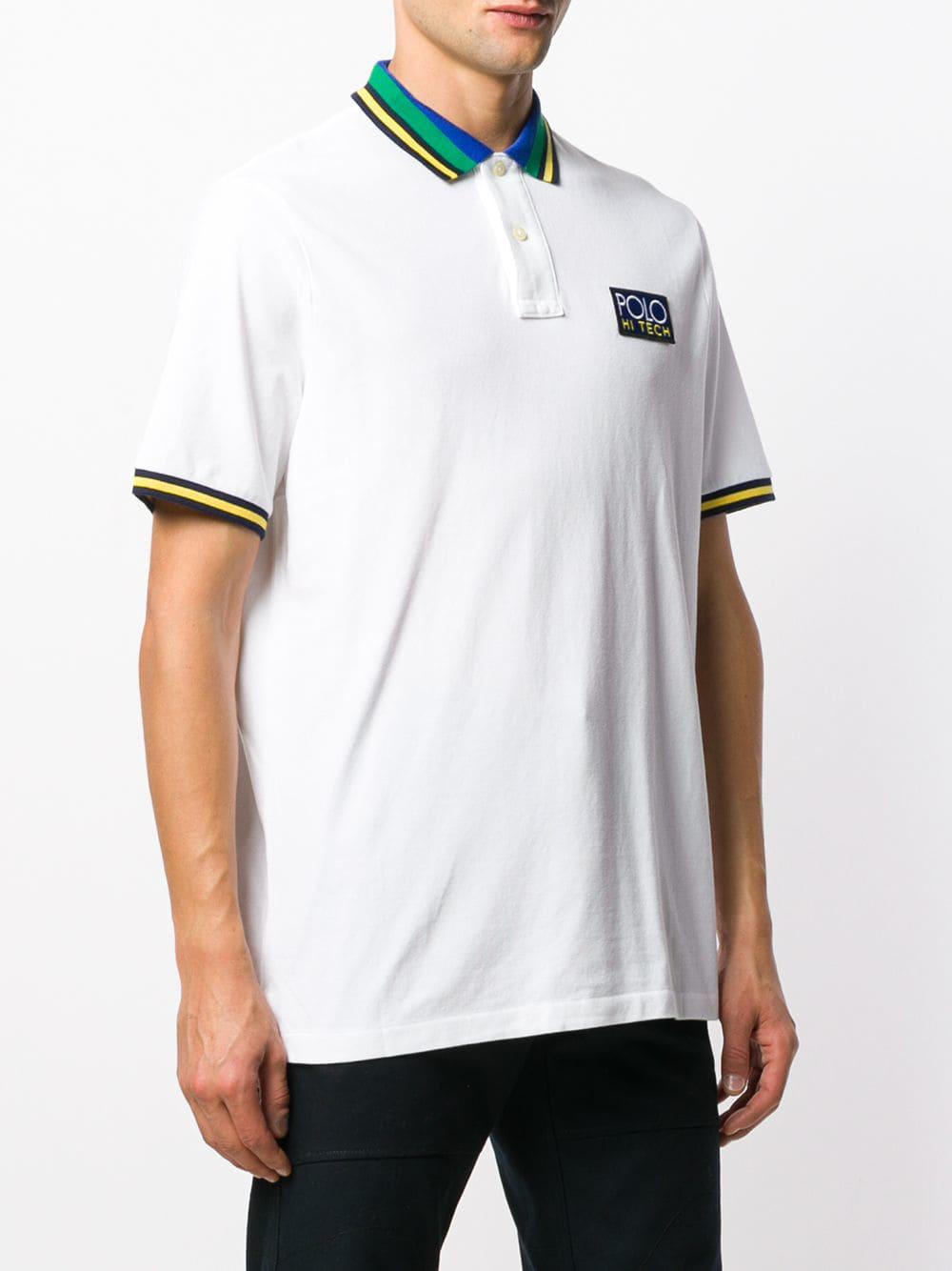 striped collar polo