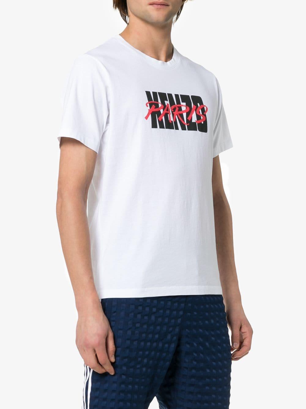 Camiseta con logo Paris KENZO de Algodón de color Blanco para hombre | Lyst