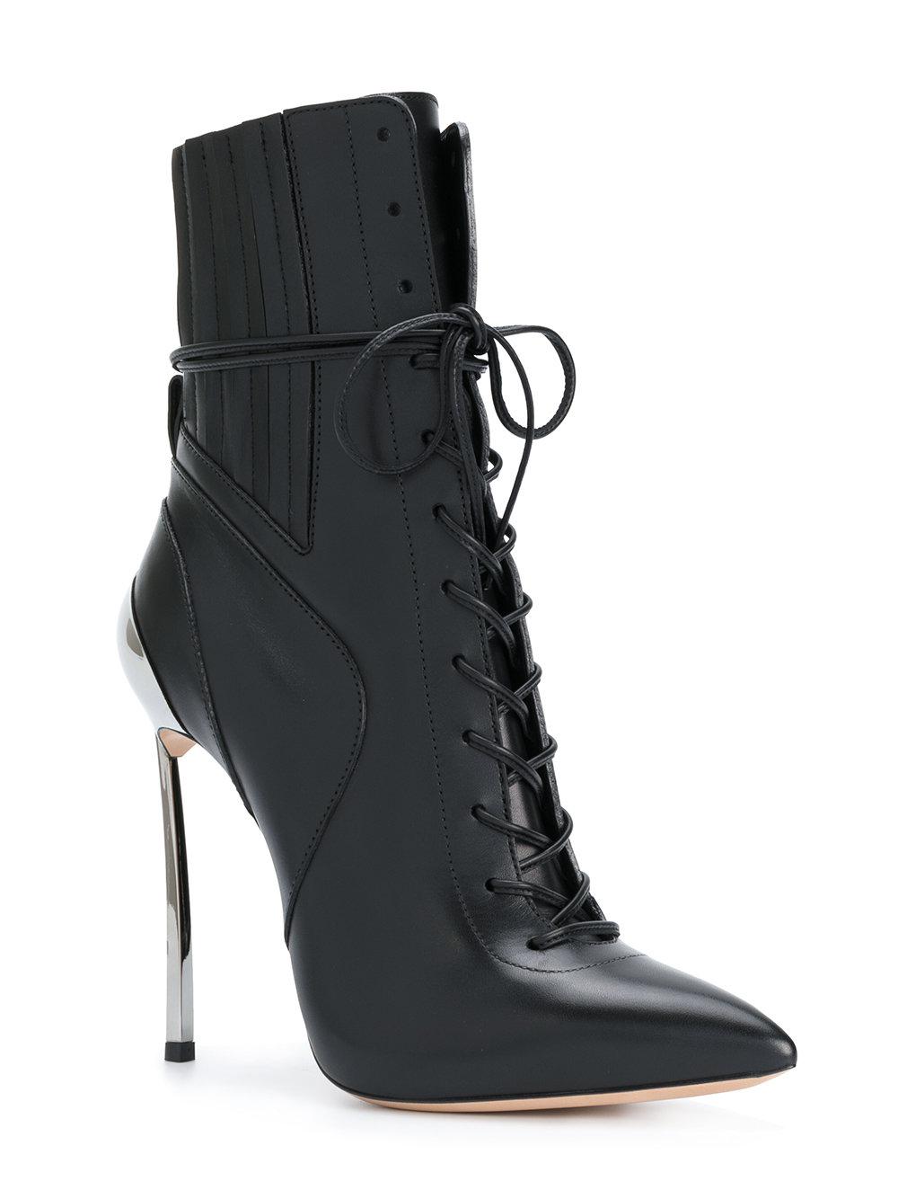 Lyst Casadei Techno Blade Laceup Ankle Boots in Black