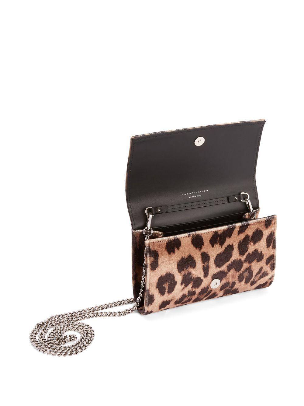 True Decadence patent leopard print box clutch bag