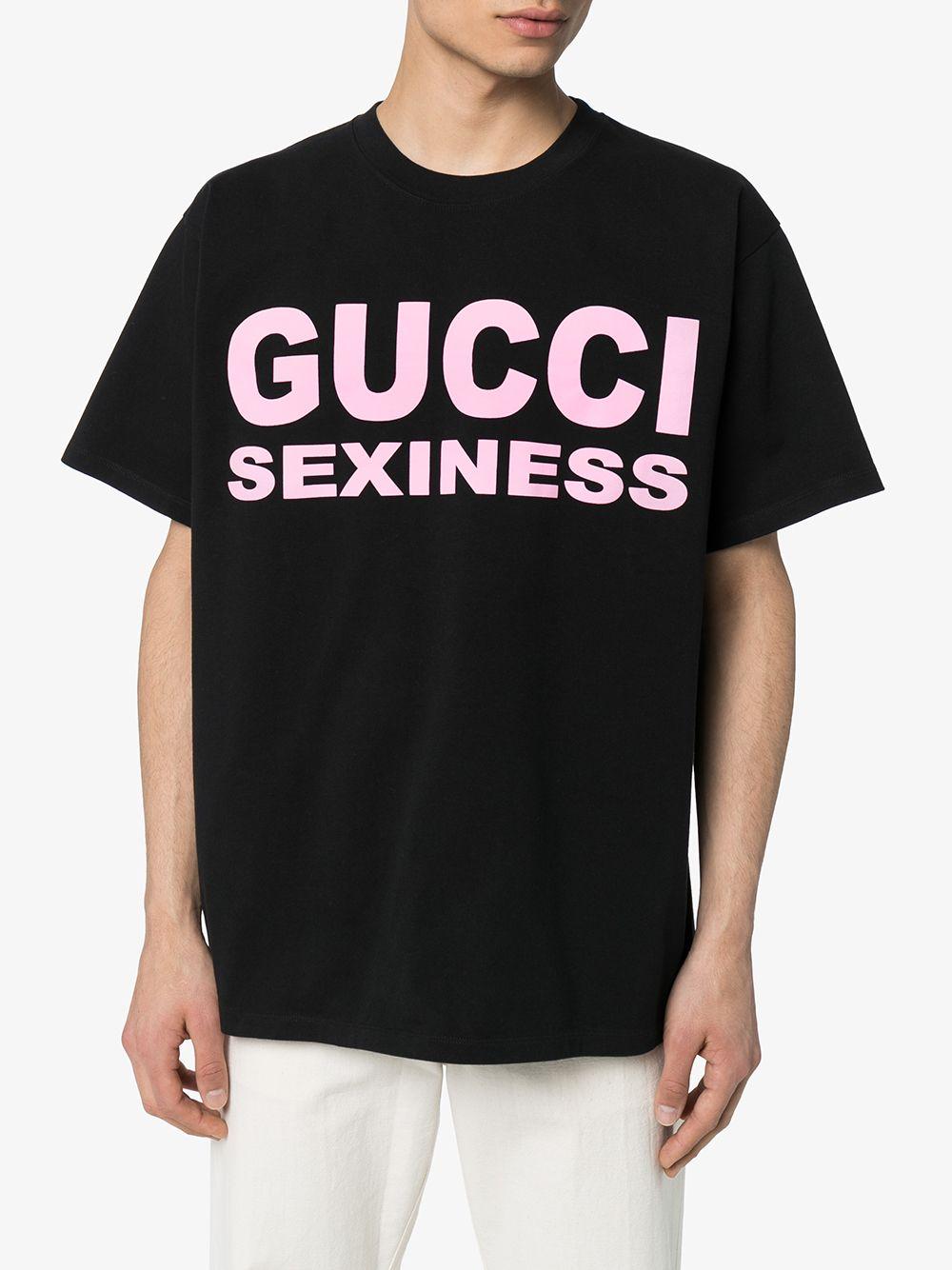 Gucci Sexiness Logo T-shirt in Black for Men | Lyst